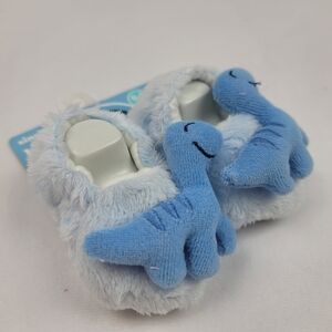 Blue Baby Dinosaur slippers 0-6mths Up to 16lbs